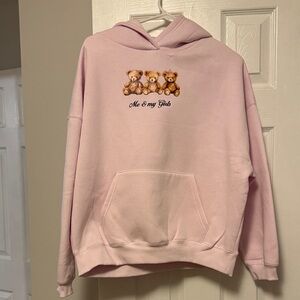 Adorable Pink Hoodie with Teddy Bear Trio